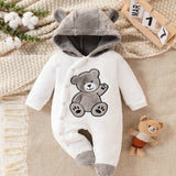 Baby Boys' Bear Print Plush Romper - Newborn-9M