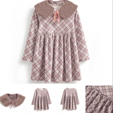 Christmas Dress for Girls with Faux Fur Jacket and Collar - Little Fashion