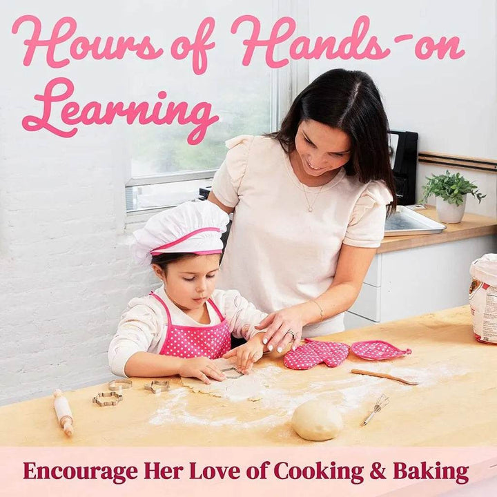 11pc Kids Baking Set: Apron, Chef Hat & Utensils - Little Fashion