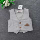 Gray & White 4-Piece Boy's Tuxedo Outfit