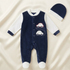 2-Piece Newborn Navy Velvet Outfit | 0 Months