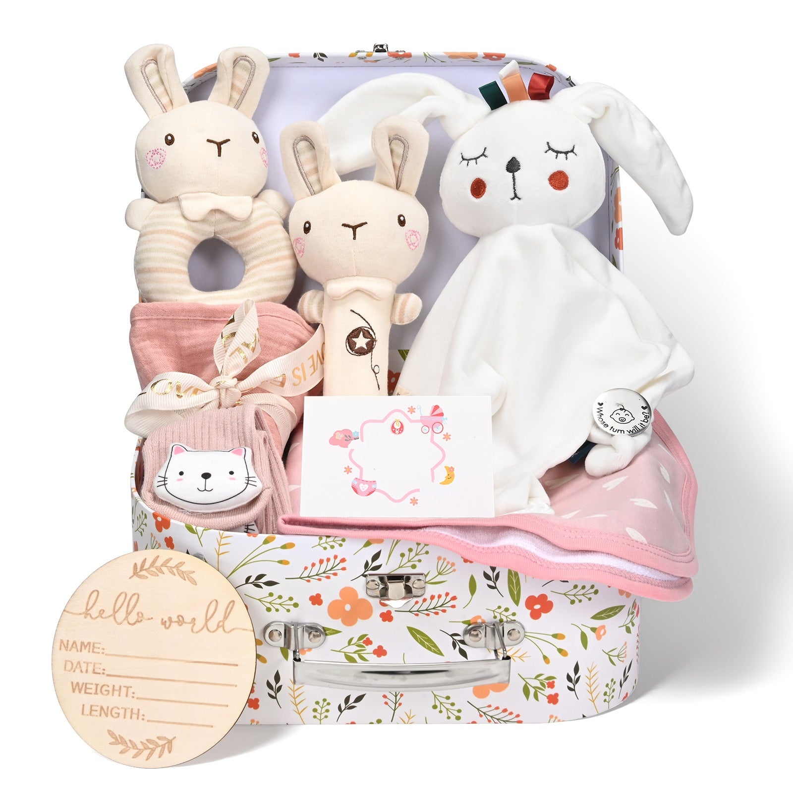10-in-1 Rabbit Baby Hamper - Soft Blanket & Gift (Baby Girl)