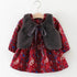 2pc Girl's Fur Vest & Velvet Princess Dress Set - Little Fashion