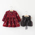 2pc Girl's Fur Vest & Velvet Princess Dress Set - Little Fashion