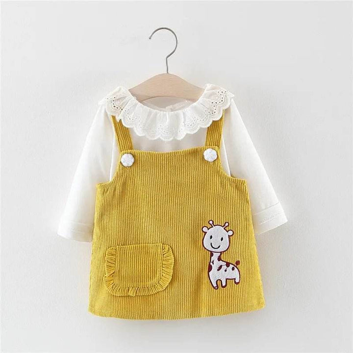 2pc Girl's Fur Vest & Velvet Princess Dress Set - Little Fashion