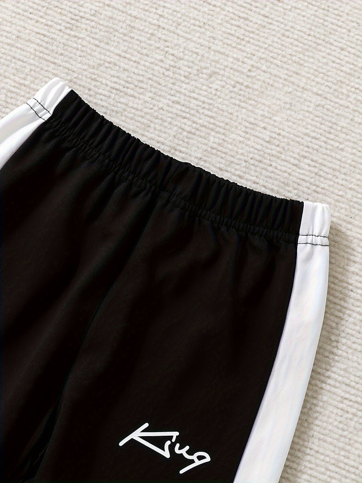 2pcs Boys' "King" Hoodie & Pants Set