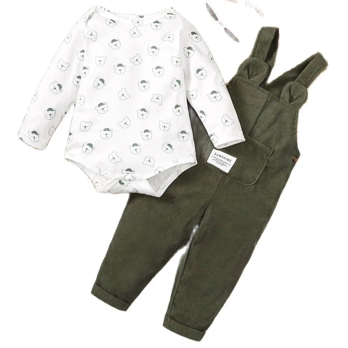 3–12M Baby Bear Clothes – Long Sleeve & Pants - Little Fashion