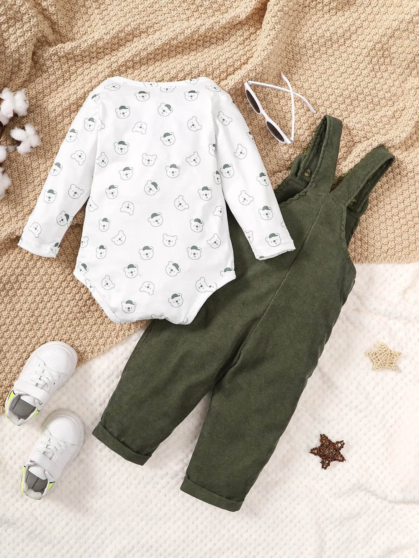 3–12M Baby Bear Clothes – Long Sleeve & Pants - Little Fashion