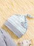 3pc Baby Boy Elephant Jumpsuit, Pants & Hat - Little Fashion