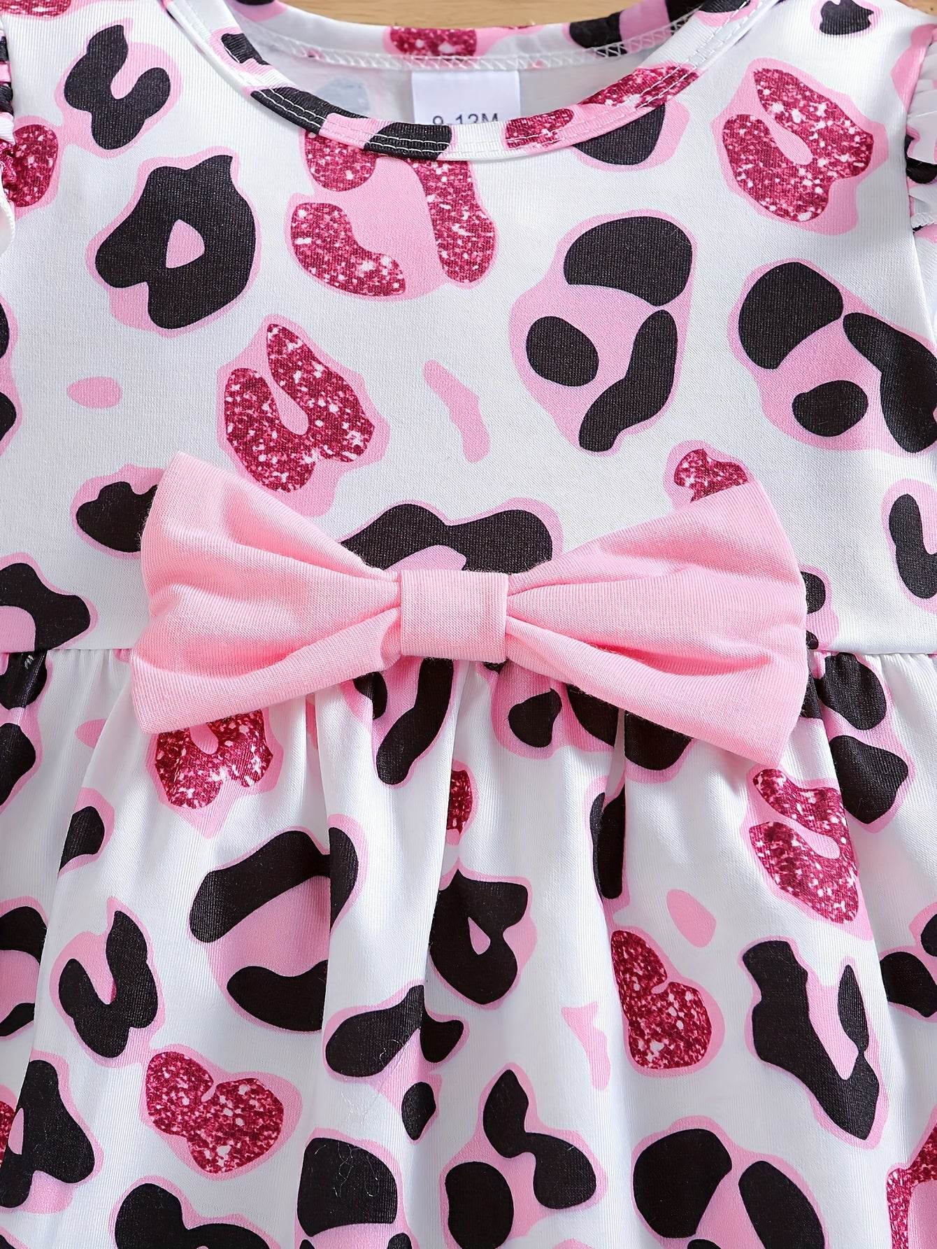 3pc Baby Girls Leopard Top, Pants & Headband Set - Little Fashion