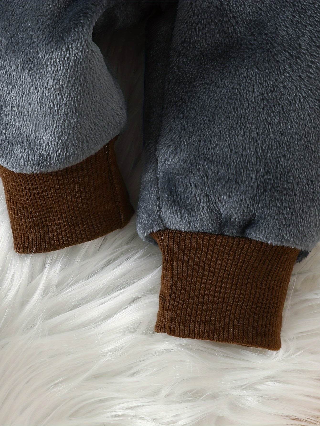 3pc Boys' Winter Set: Panda Jacket, Pants sweatshirt - Little Fashion