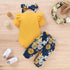 3PCS Baby Girl Outfit Set | Bodysuit & Floral Pants - Little Fashion