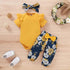 3PCS Baby Girl Outfit Set | Bodysuit & Floral Pants - Little Fashion