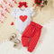 3PCS Baby Girl Outfit Set – Love Heart Romper, Pants & Headband - Little Fashion