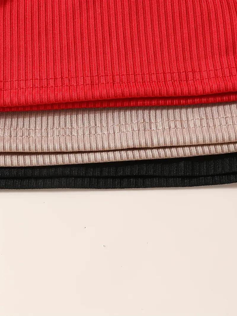 3PCS Girls Bubble Sleeve Tops Set | European Style - Little Fashion