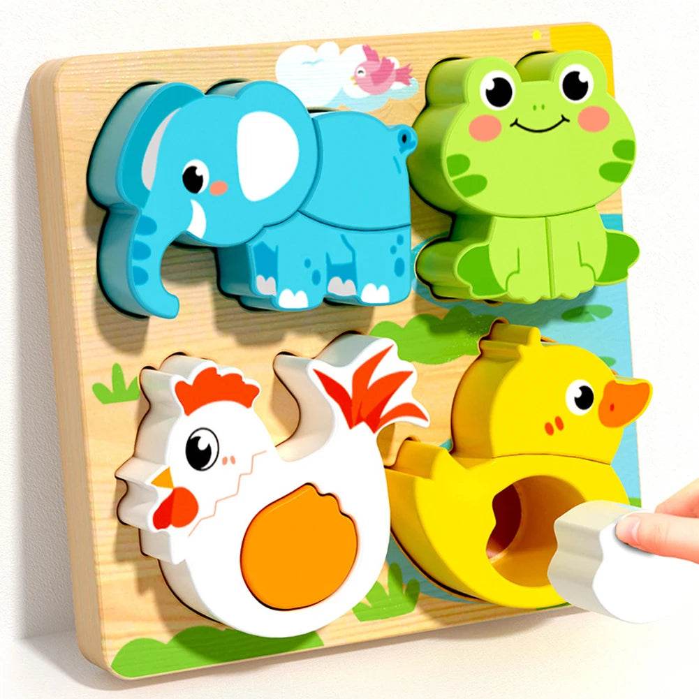 4 - in - 1 Wooden Animal Puzzle for Kids - collection_name