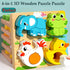 4 - in - 1 Wooden Animal Puzzle for Kids - collection_name
