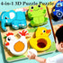 4 - in - 1 Wooden Animal Puzzle for Kids - collection_name
