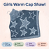 Girls Warm Star Pattern Cap Shawl (4-14Y)