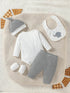 4PCS Baby Boy Elephant Outfit Set – Pantsuit & Accessories - Little Fashion