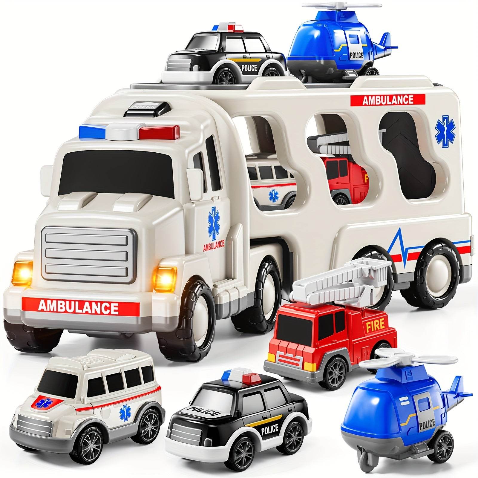 5-Pack Toddler Rescue Vehicles: Ages 3-6 - Little Fashion