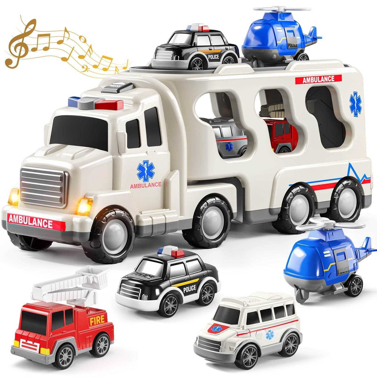 5-Pack Toddler Rescue Vehicles: Ages 3-6 - Little Fashion