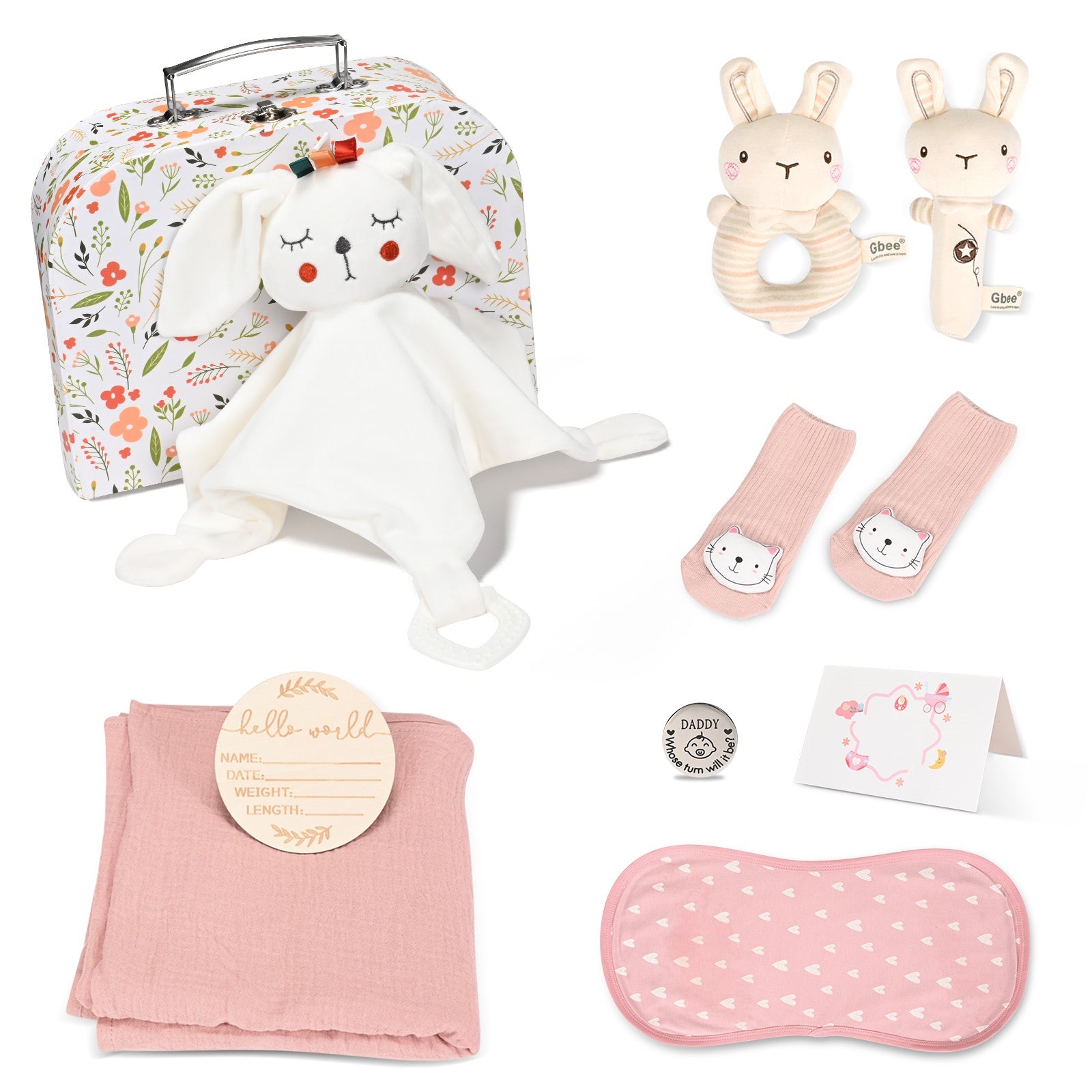 10-in-1 Rabbit Baby Hamper - Soft Blanket & Gift (Baby Girl)
