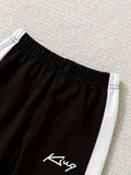 2pcs Boys' "King" Hoodie & Pants Set