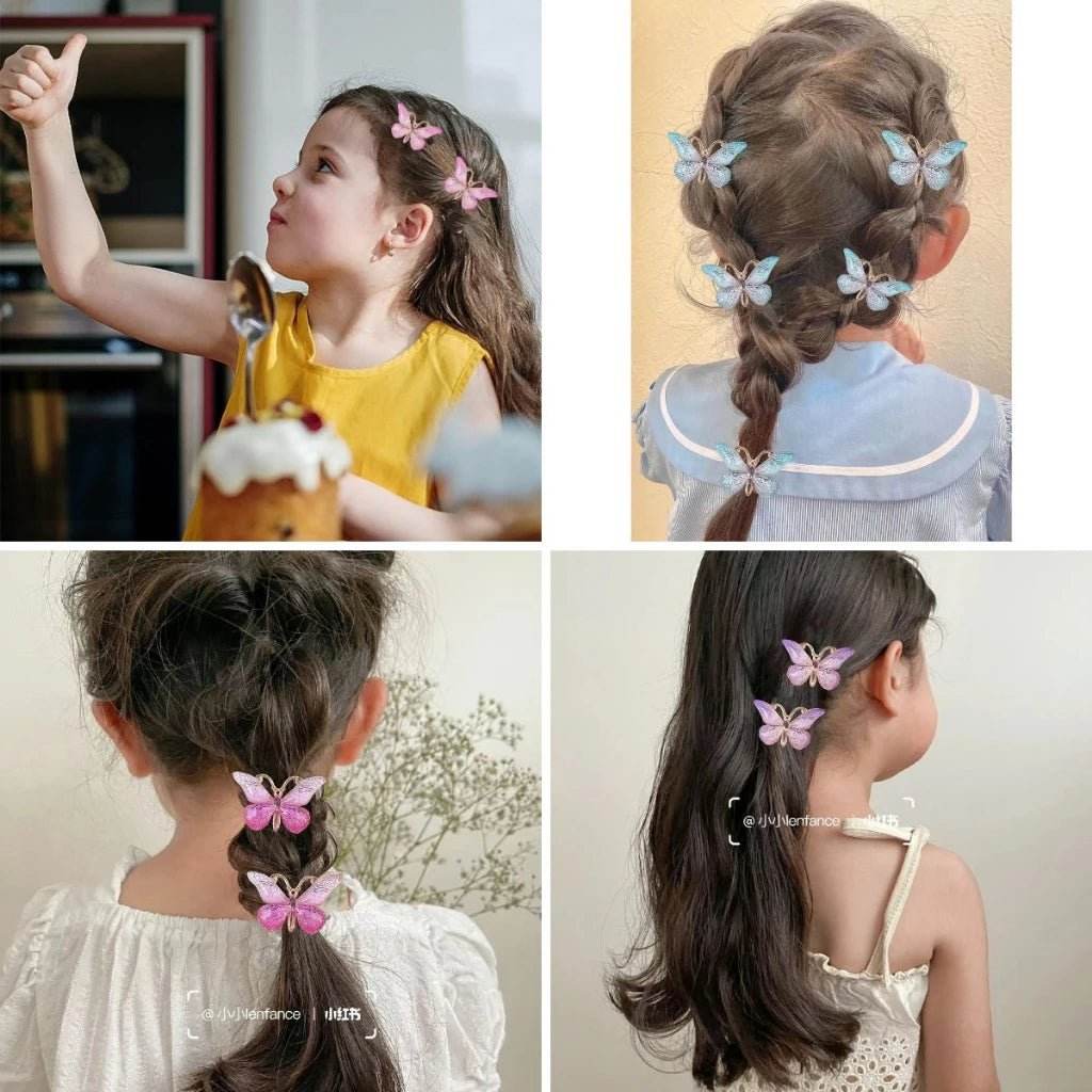 5PCS Kids Gradient Color Hair Clips & Barrettes - Little Fashion