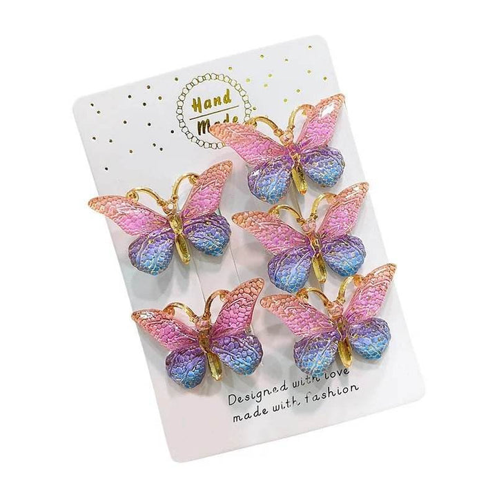 5PCS Kids Gradient Color Hair Clips & Barrettes - Little Fashion