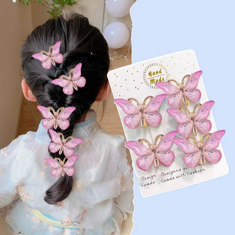 5PCS Kids Gradient Color Hair Clips & Barrettes - Little Fashion