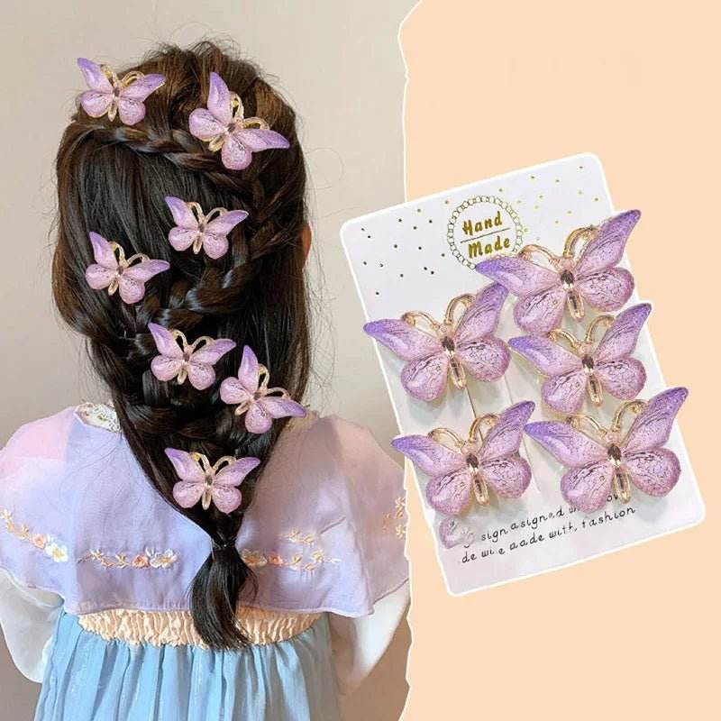5PCS Kids Gradient Color Hair Clips & Barrettes - Little Fashion