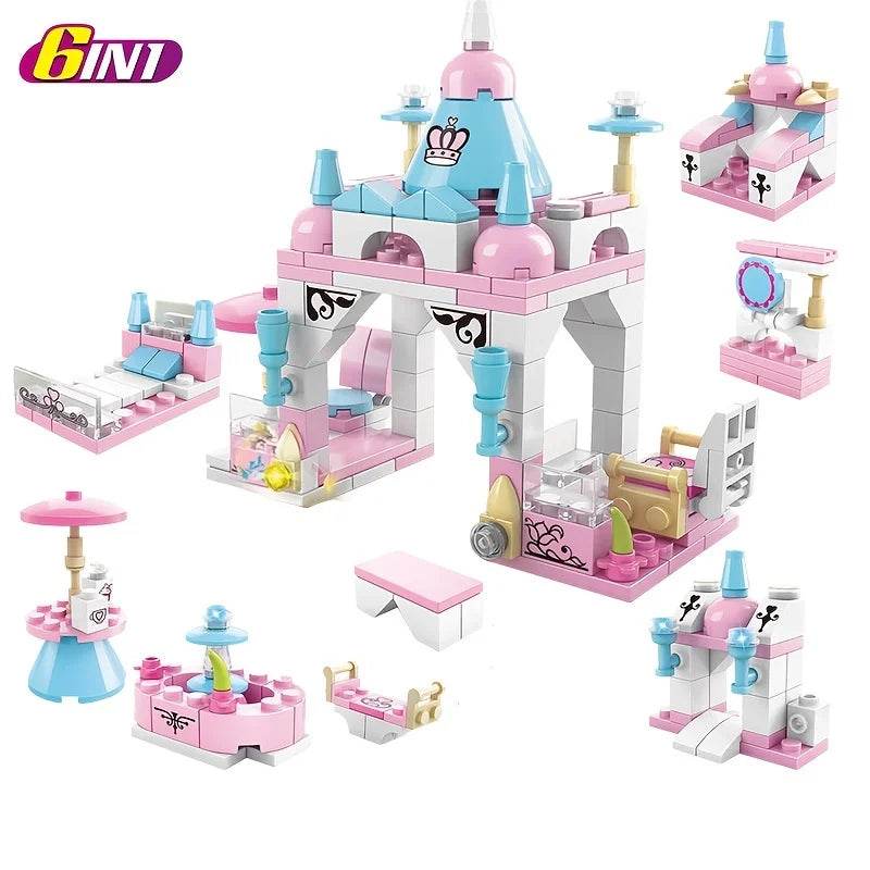 6-in-1 Girls Castle Building Blocks Kit - Little Fashion