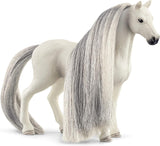 White horse figurine with gray mane on a white background