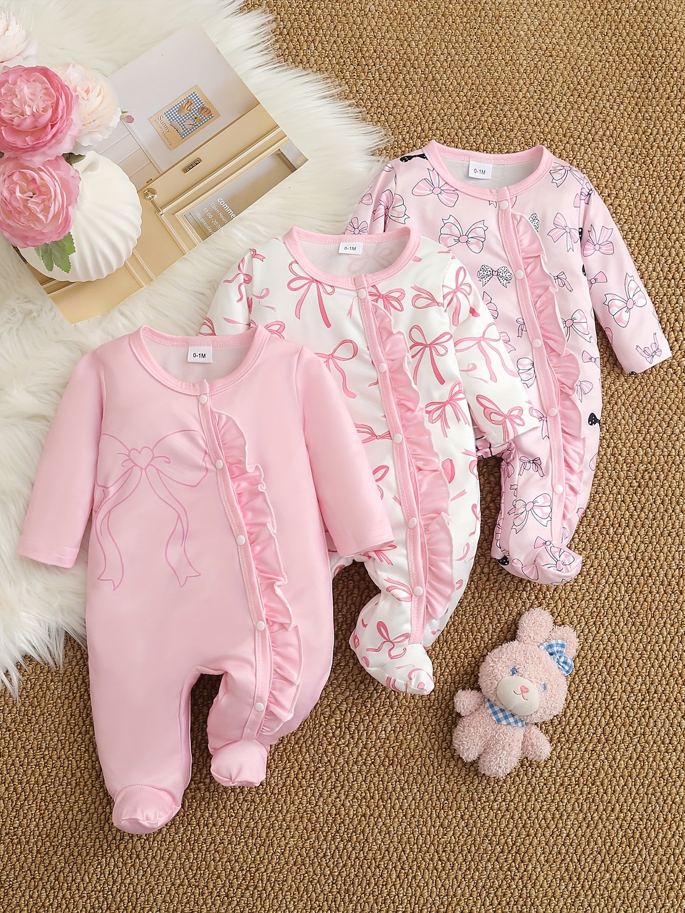 Girls' 3-Piece Romper Set - Cute Outdoor Summer Outfit