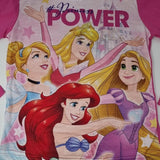 Tank top with Disney princesses and 'Princess Power' text on a pink background