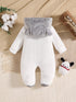 Boys' Bear Patch Hooded Winter Romper