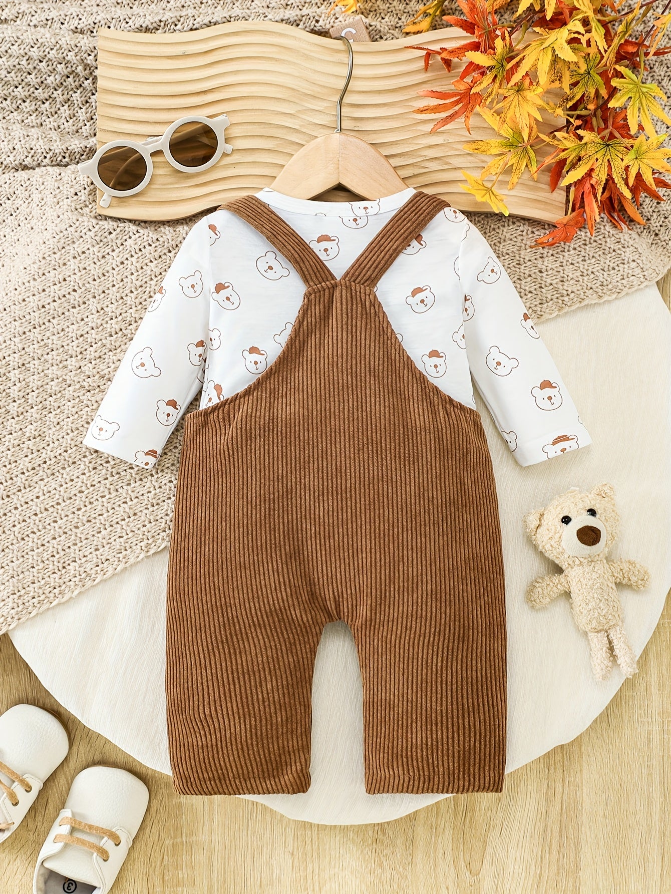 Baby Boy Bear Print Top and Pullover Set