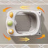 Ventilation device with colorful arrows on a tiled wall background