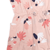 Close-up of a pink dress with abstract floral pattern on a white background
