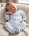 Baby Blue Elephant Print Babygrow | Tiny Baby–3–6M