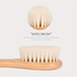 Wooden brush with soft wool bristles on a white background