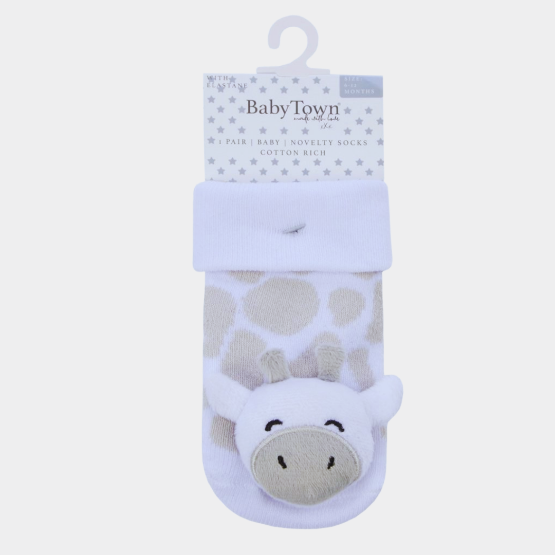 Baby Novelty Giraffe Rattle Socks | 0–12 Months