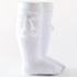 White knee-high socks with a bow on a white background