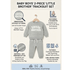 A baby boy's 2-piece tracksuit set in light gray, featuring a long-sleeve top and matching pants with white drawstrings. The top has 'little BROTHER' embroidered on the chest.