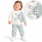 Baby Girl Waffle Bear Outfit Set 9–24M