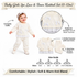 Infant girls knitwear set product listing graphic showing outfit details, matching pieces, and available sizes from 0 to 12 months.