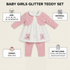 Infographic image of Baby Girls Glitter Teddy Set  Velvet Dress & Trouser