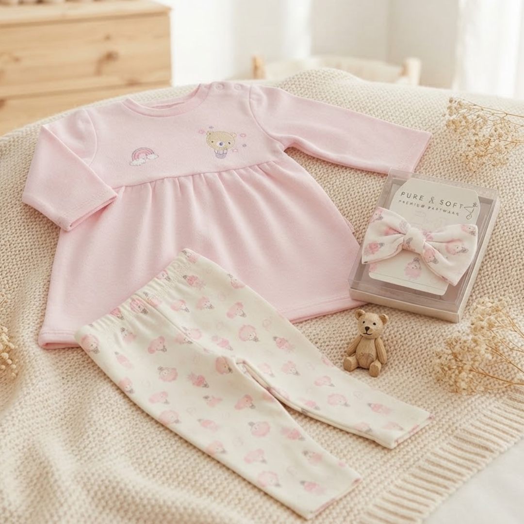 Representation of Baby Girls Quilted Dress Outfit (0-9 Months)