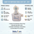 Baby 1st Birthday Bib and Hat Set in sky blue, featuring a soft cotton bib with '1st Birthday' embroidery and a matching hat, shown on a light blue infographic background with product details and care instructions.